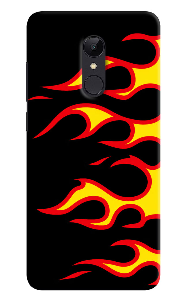 Side Sweep Flames Redmi Note 5 Hard Case Back Cover by Casekaro