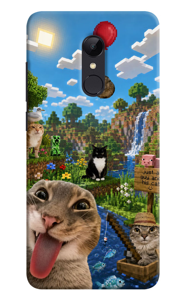 Minecraft Cat Chaos Redmi Note 5 Hard Case Back Cover by Casekaro
