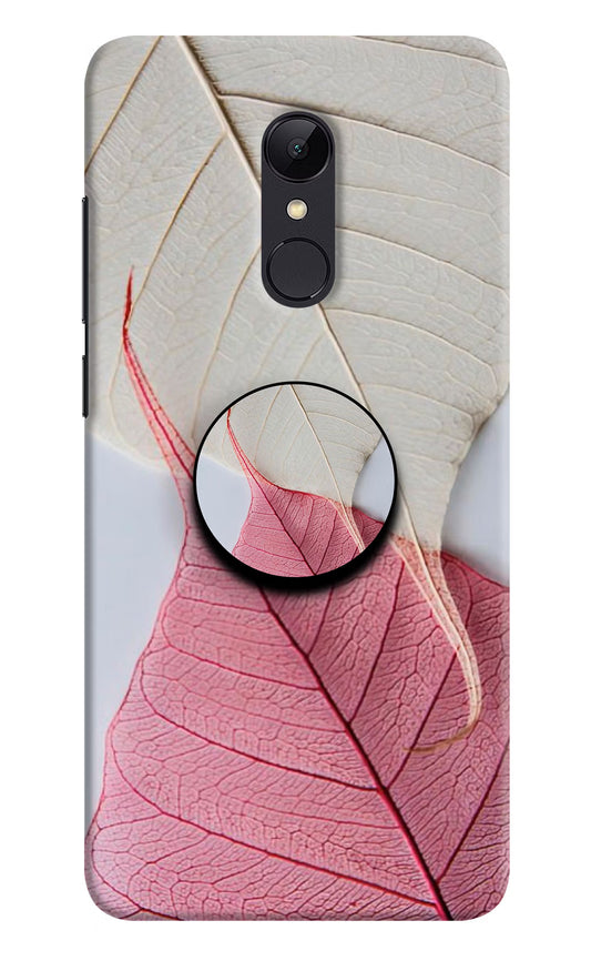 White Pink Leaf Redmi Note 5 Pop Case by Casekaro