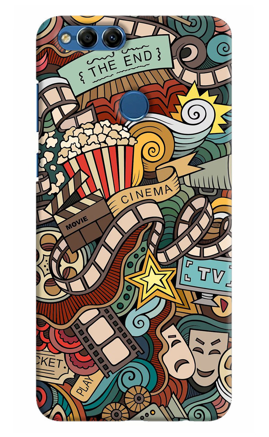 Cinema Abstract Honor 7X Back Cover, Hard case