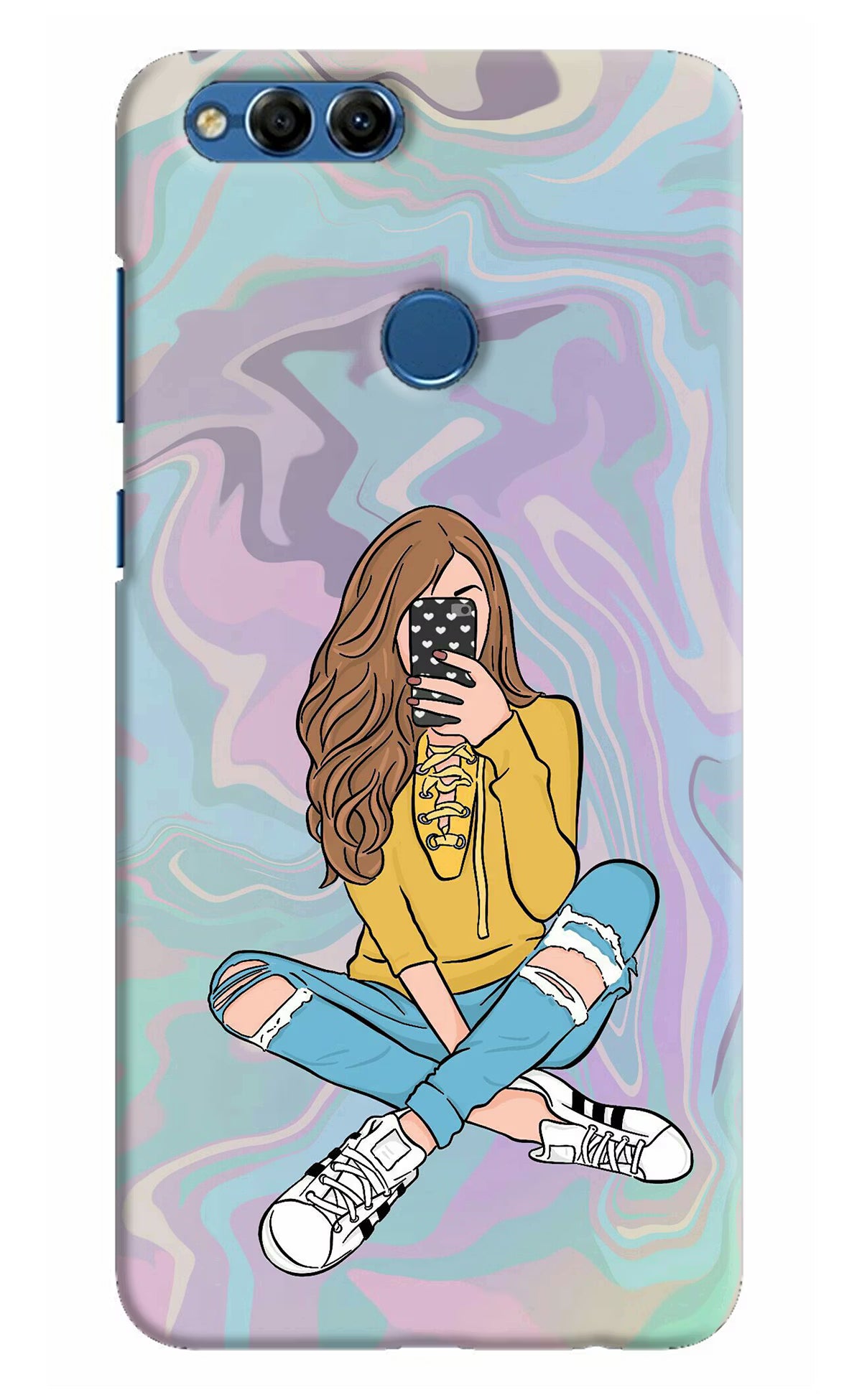 Selfie Girl Honor 7X Hard Case Back Cover by Casekaro