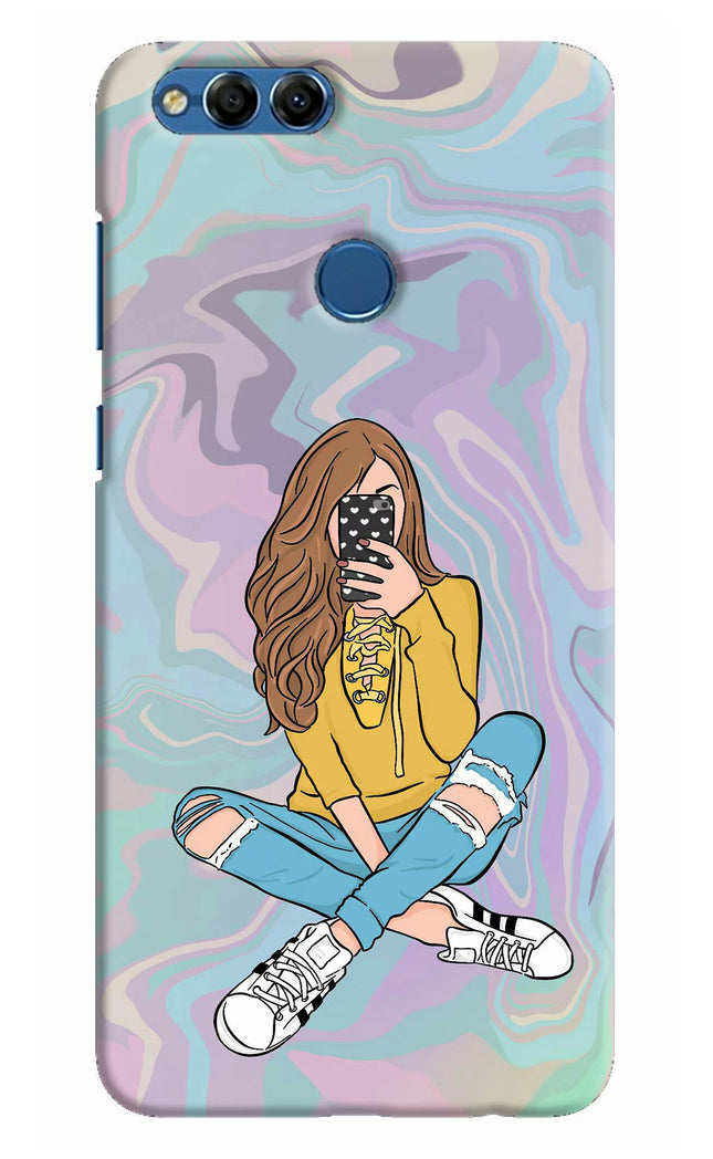 Selfie Girl Honor 7X Hard Case Back Cover by Casekaro