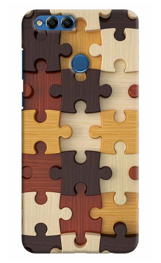 Wooden Puzzle Honor 7X Hard Case Back Cover by Casekaro