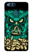 Green Owl Honor 7X Hard Case Back Cover by Casekaro