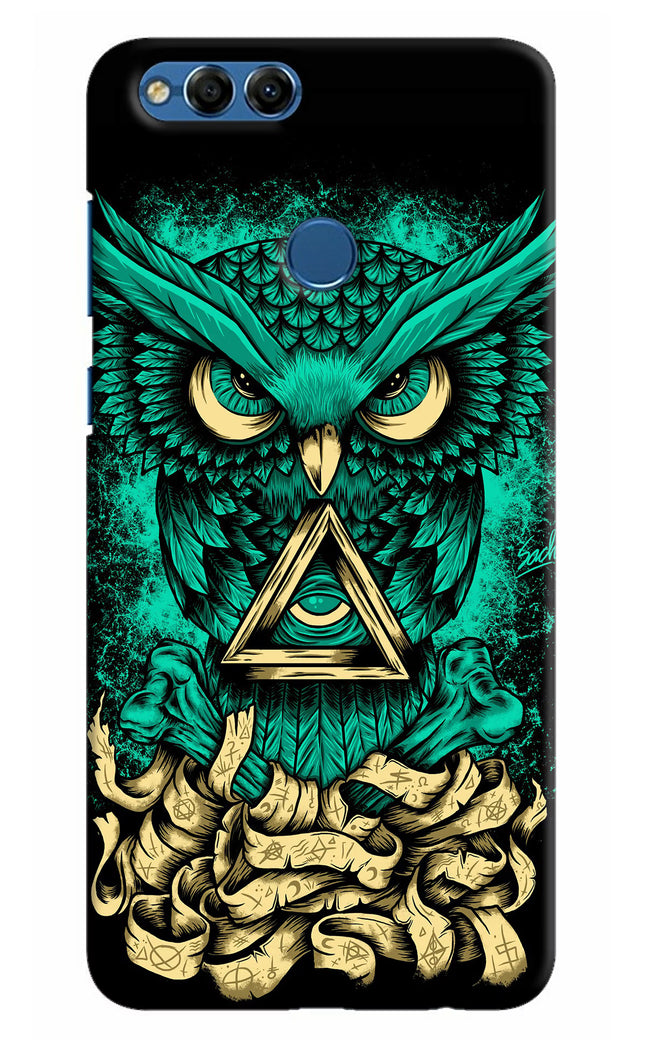 Green Owl Honor 7X Hard Case Back Cover by Casekaro