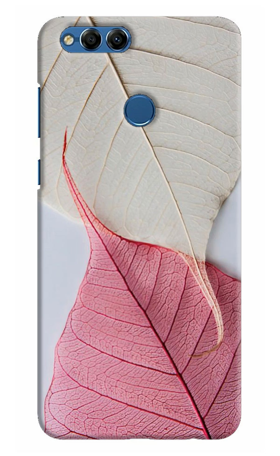 White Pink Leaf Honor 7X Back Cover, Hard case