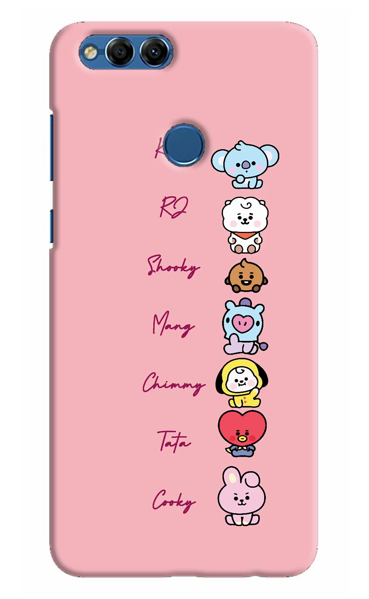 BTS names Honor 7X Hard Case Back Cover by Casekaro