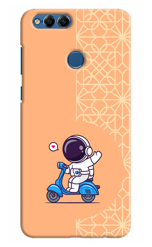 Cute Astronaut Riding Honor 7X Hard Case Back Cover by Casekaro