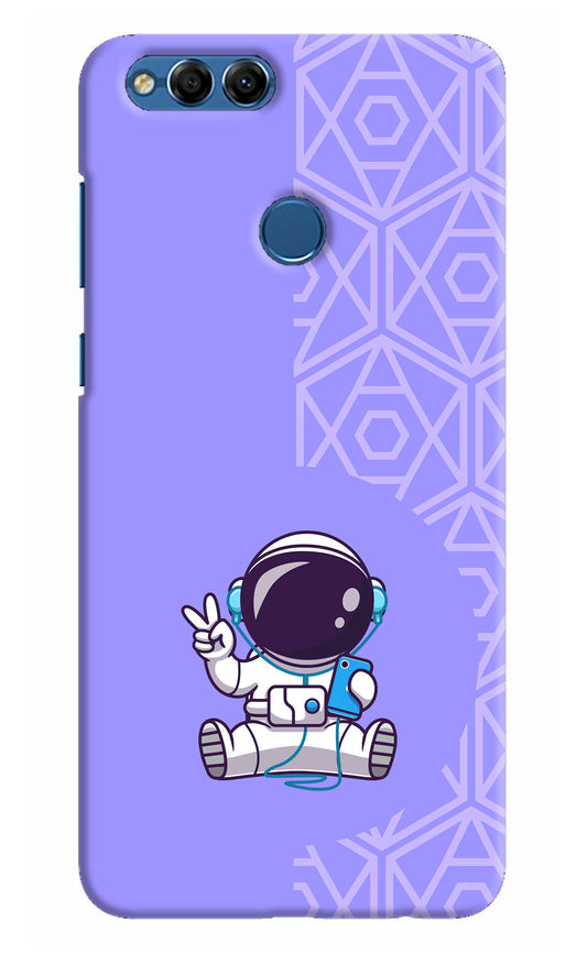 Cute Astronaut Chilling Honor 7X Hard Case Back Cover by Casekaro