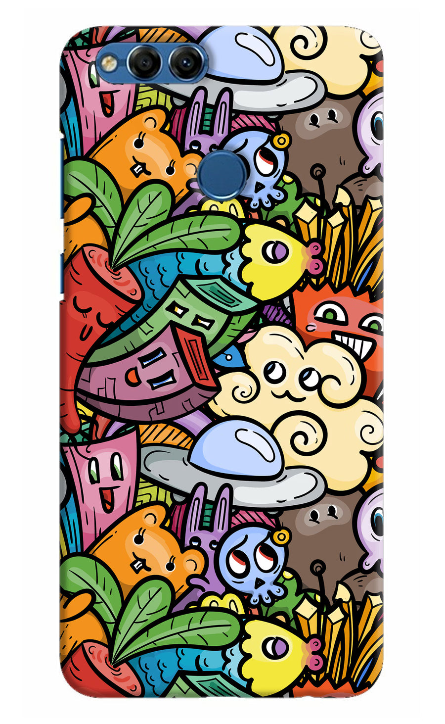 Veggie Doodle Honor 7X Back Cover, Hard case