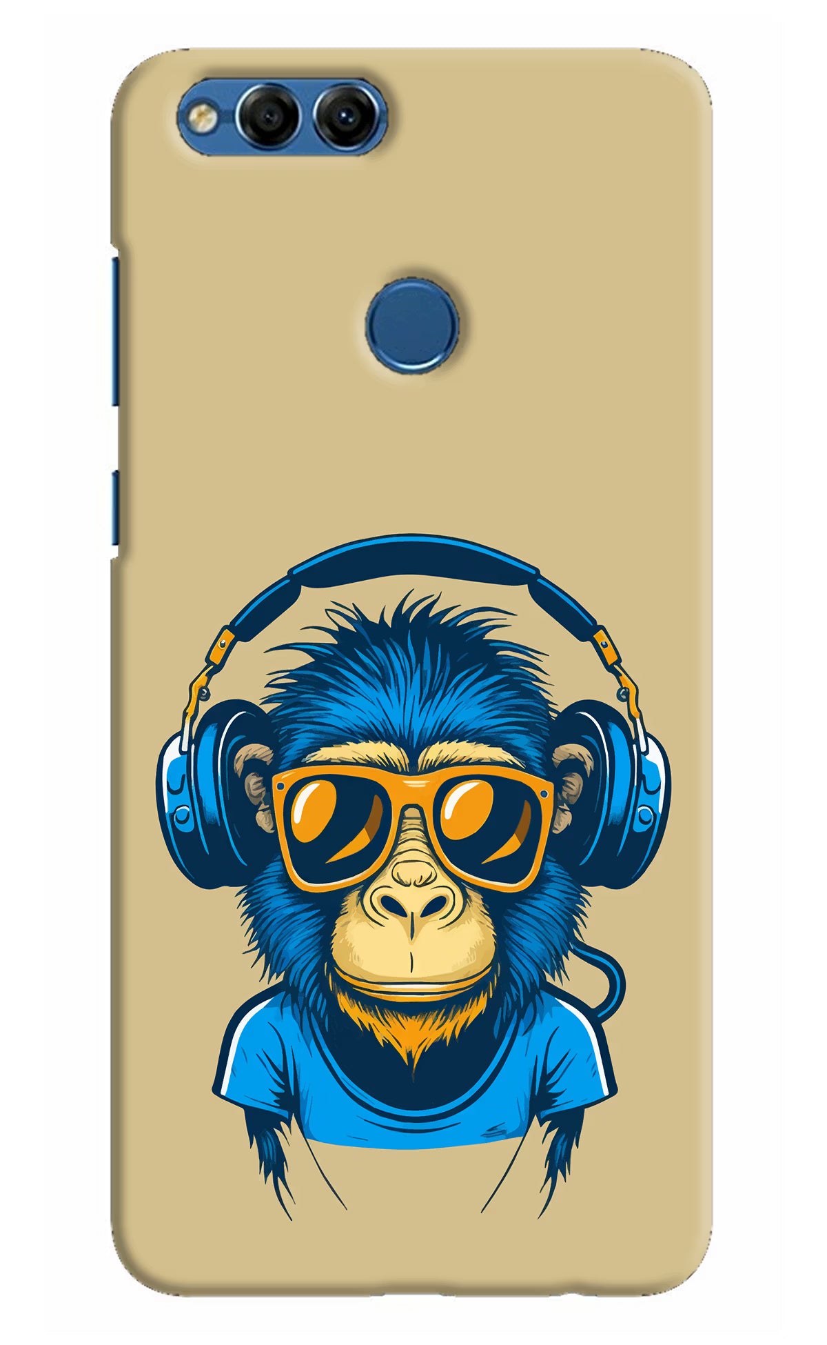 Monkey Headphone Honor 7X Hard Case Back Cover by Casekaro