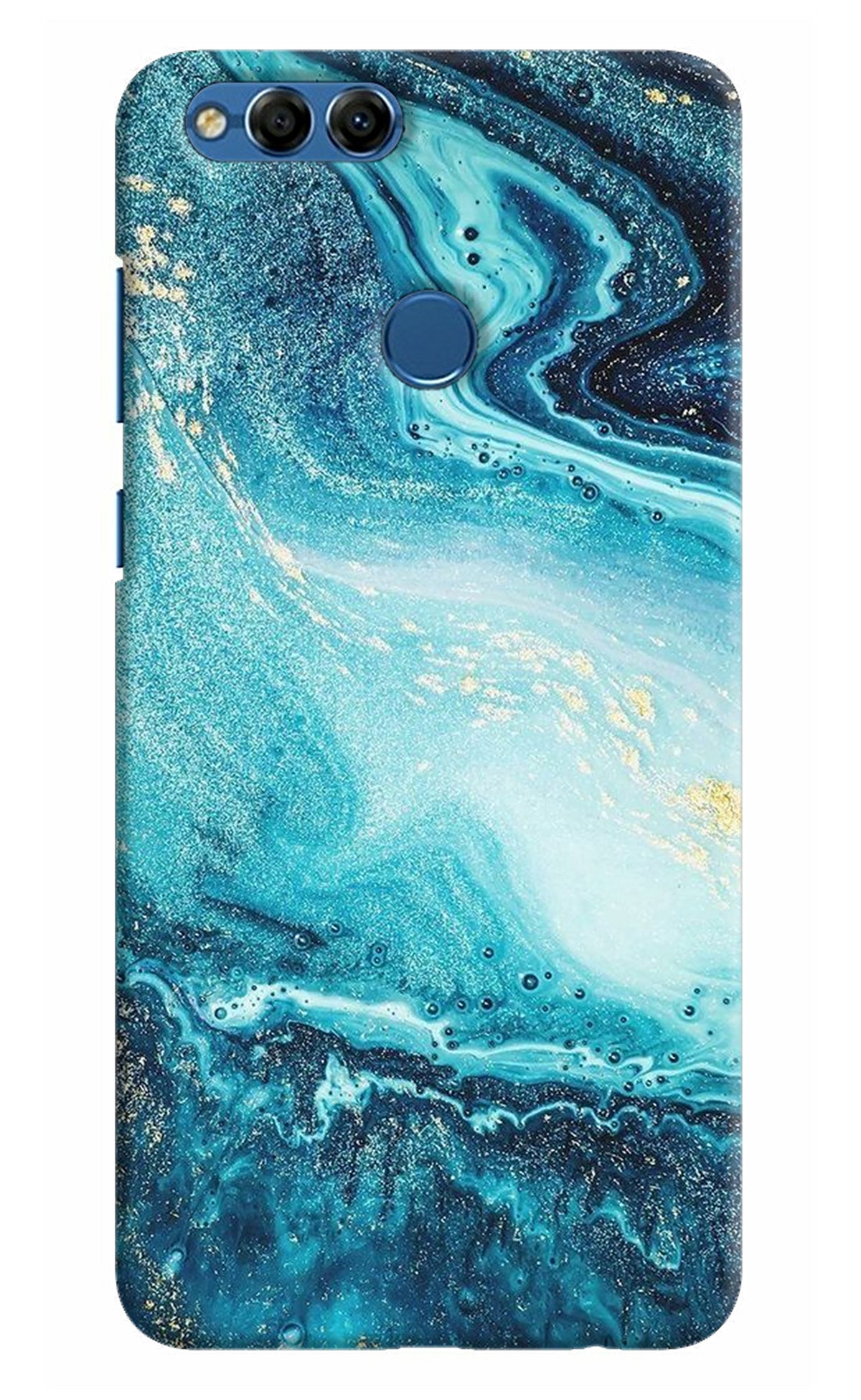 Blue Glitter Marble Honor 7X Back Cover