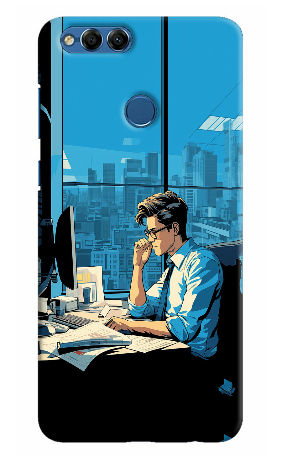 Focused Hustler (AI Generated) Honor 7X Back Cover, Hard case