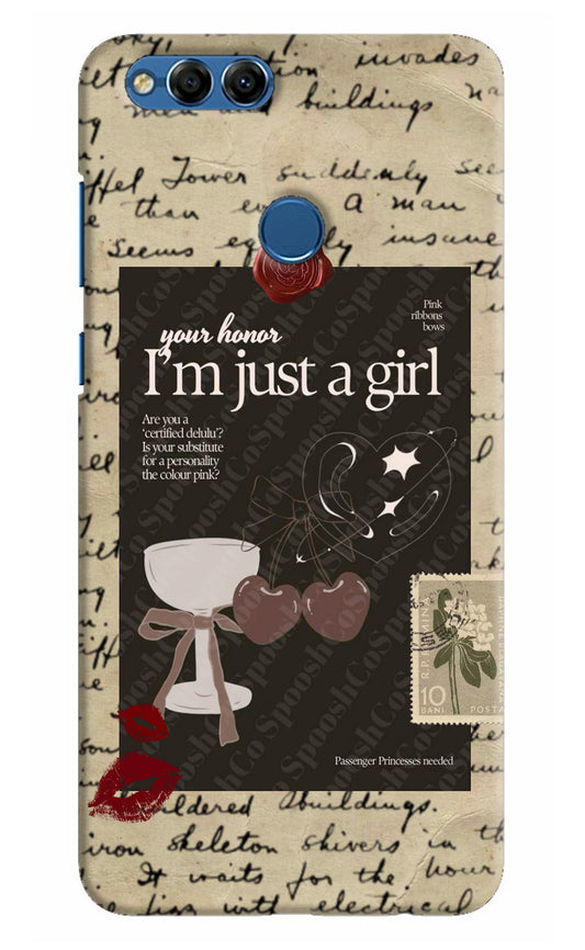 I am just a girl Honor 7X Hard Case Back Cover by Casekaro