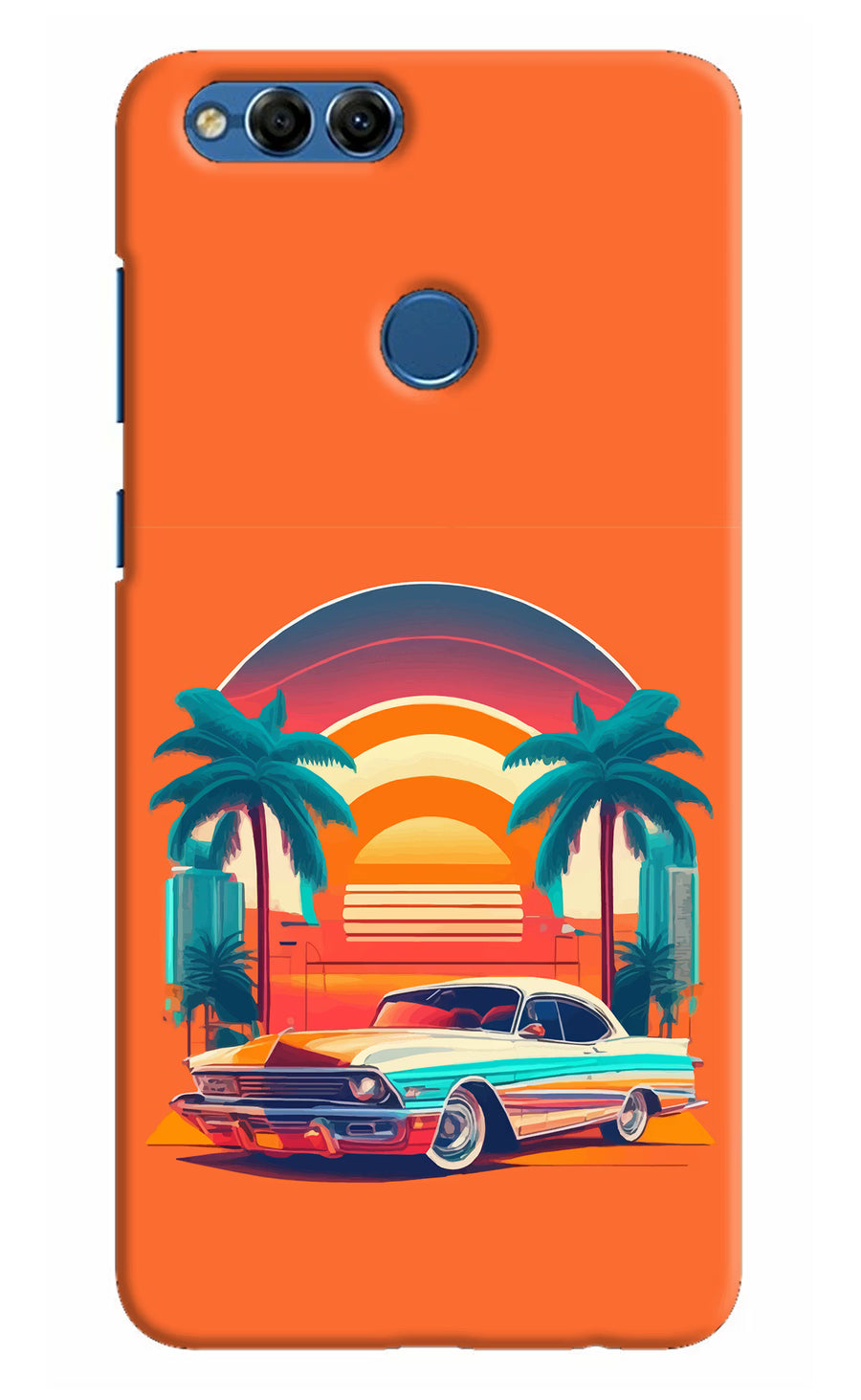 Palm Drive 80s Honor 7X Back Cover, Hard case