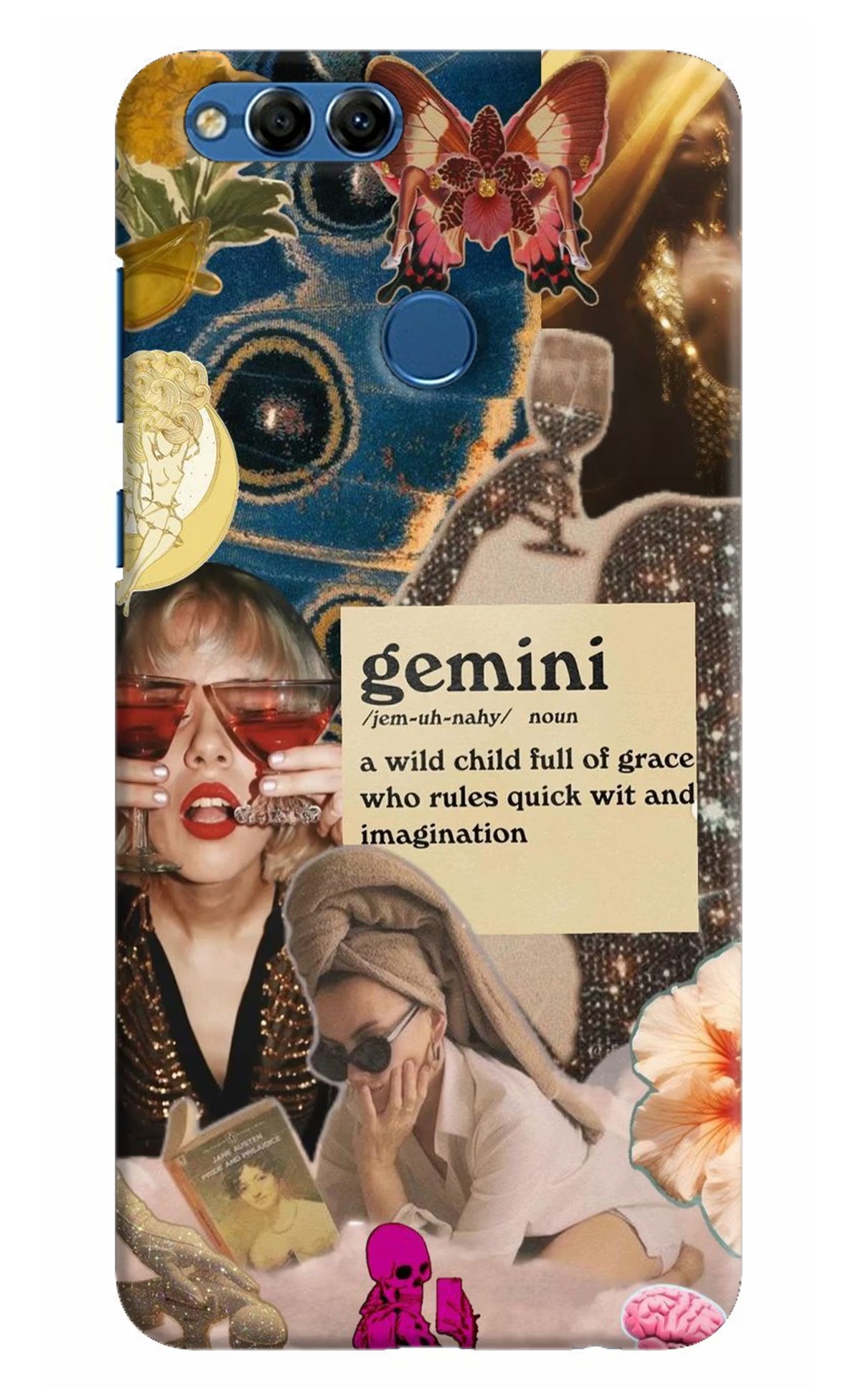 Gemini Zodiac Honor 7X Hard Case Back Cover by Casekaro