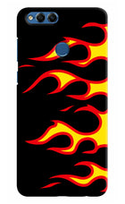 Side Sweep Flames Honor 7X Hard Case Back Cover by Casekaro