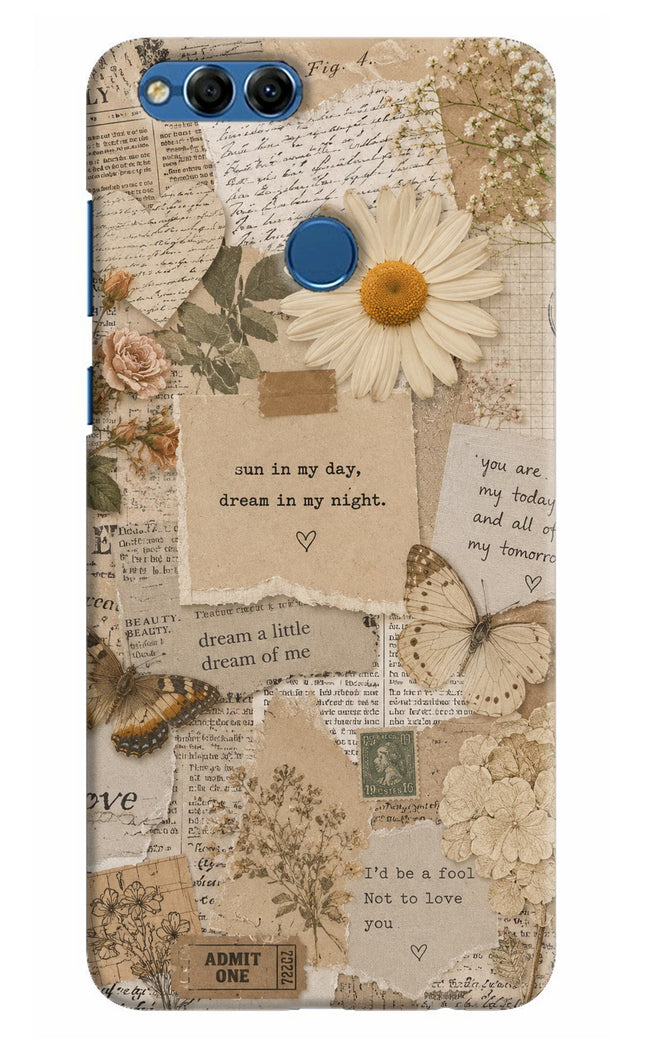 Vintage case Honor 7X Hard Case Back Cover by Casekaro