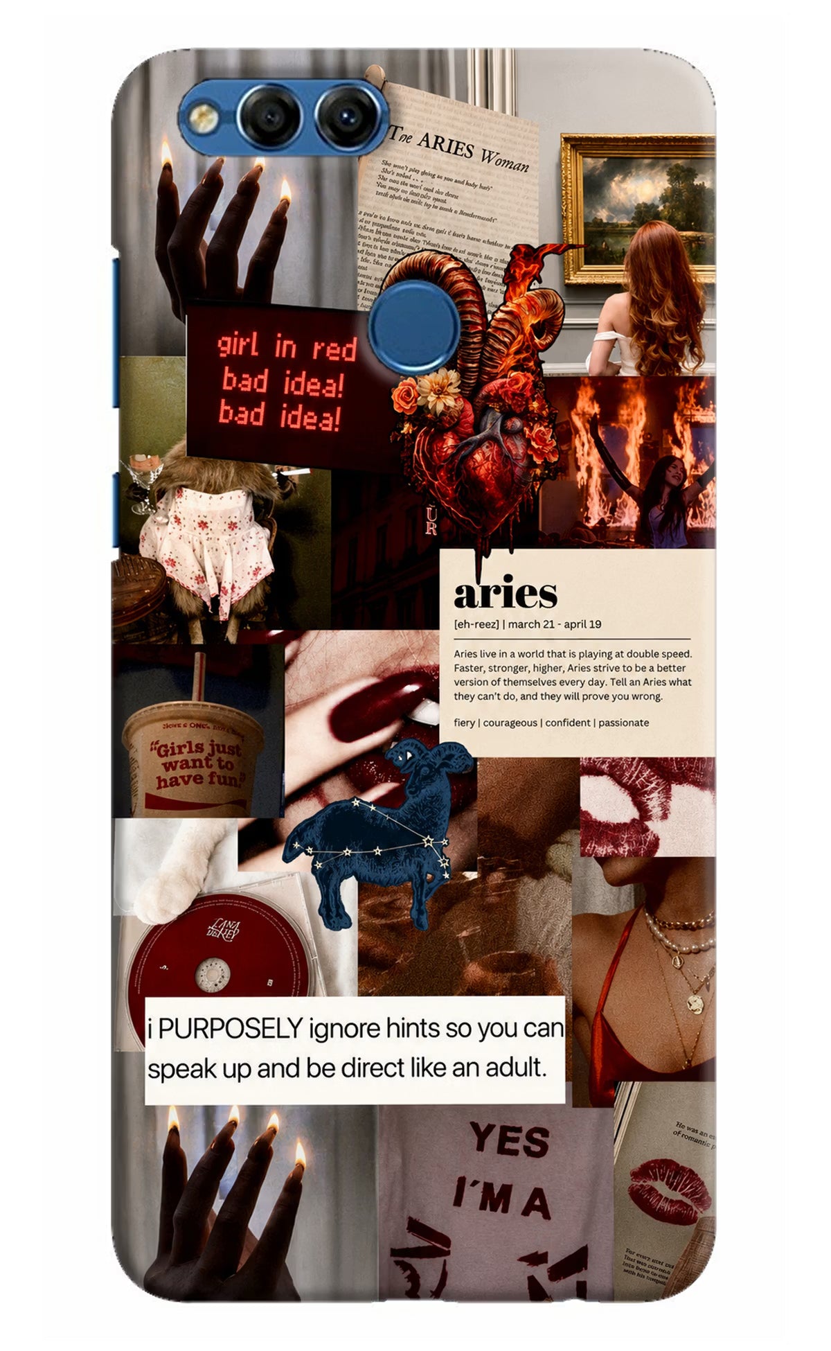 Zodiac Aries Honor 7X Back Cover