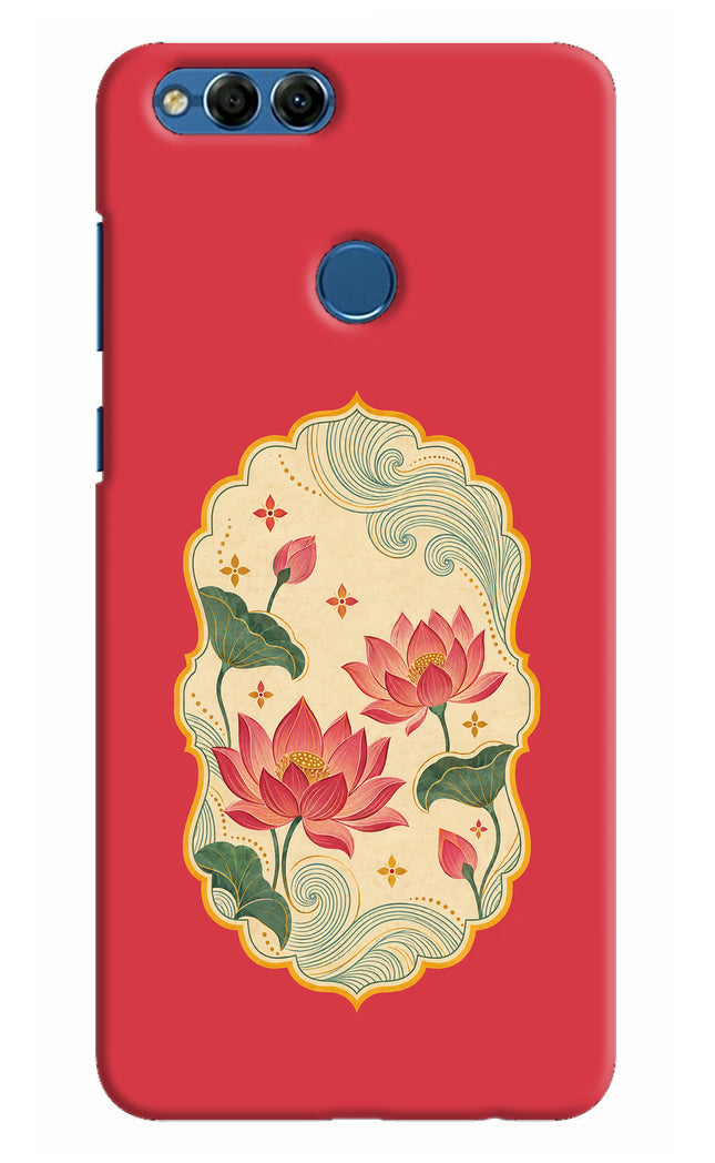 Pink Lotus Honor 7X Hard Case Back Cover by Casekaro