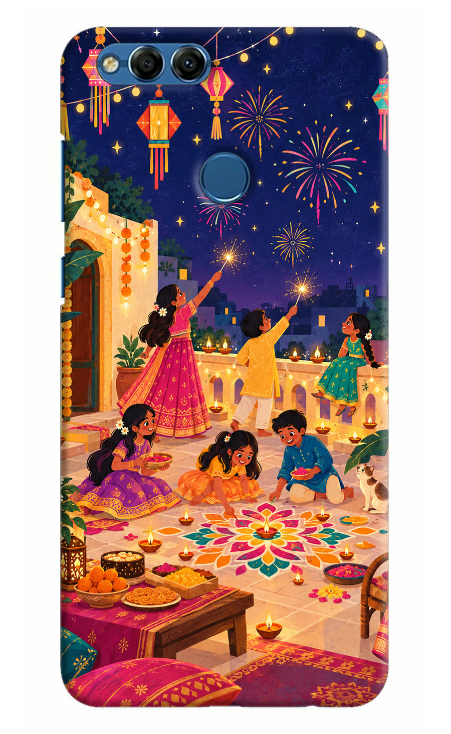 Diwali Night Honor 7X Back Cover, Hard case