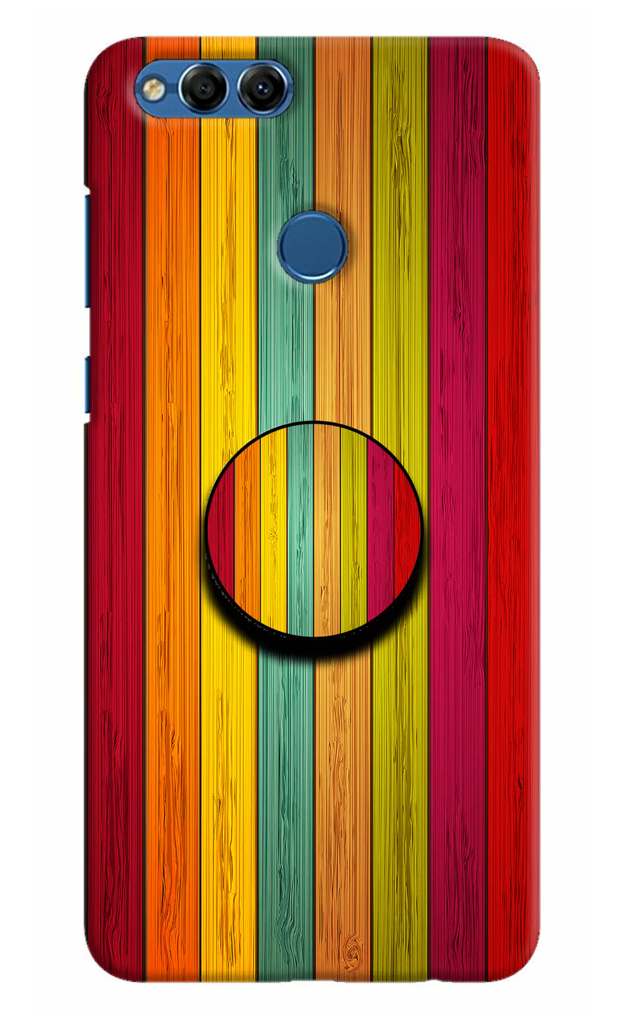 Multicolor Wooden Honor 7X Pop Case, Hard case