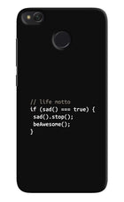 Life Motto Code Redmi 4 Hard Case Back Cover by Casekaro