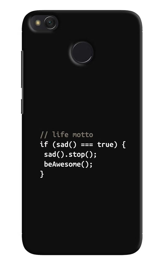 Life Motto Code Redmi 4 Hard Case Back Cover by Casekaro