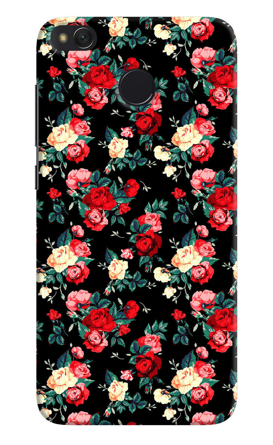 Rose Pattern Redmi 4 Back Cover, Hard case