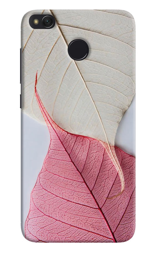 White Pink Leaf Redmi 4 Hard Case Back Cover by Casekaro