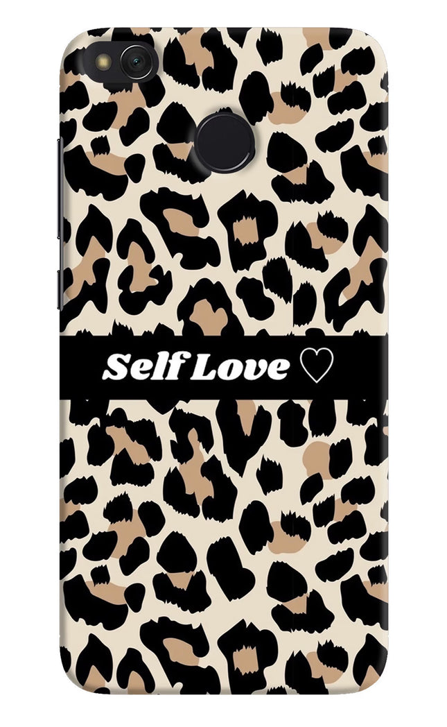 Leopard Print Self Love Redmi 4 Hard Case Back Cover by Casekaro