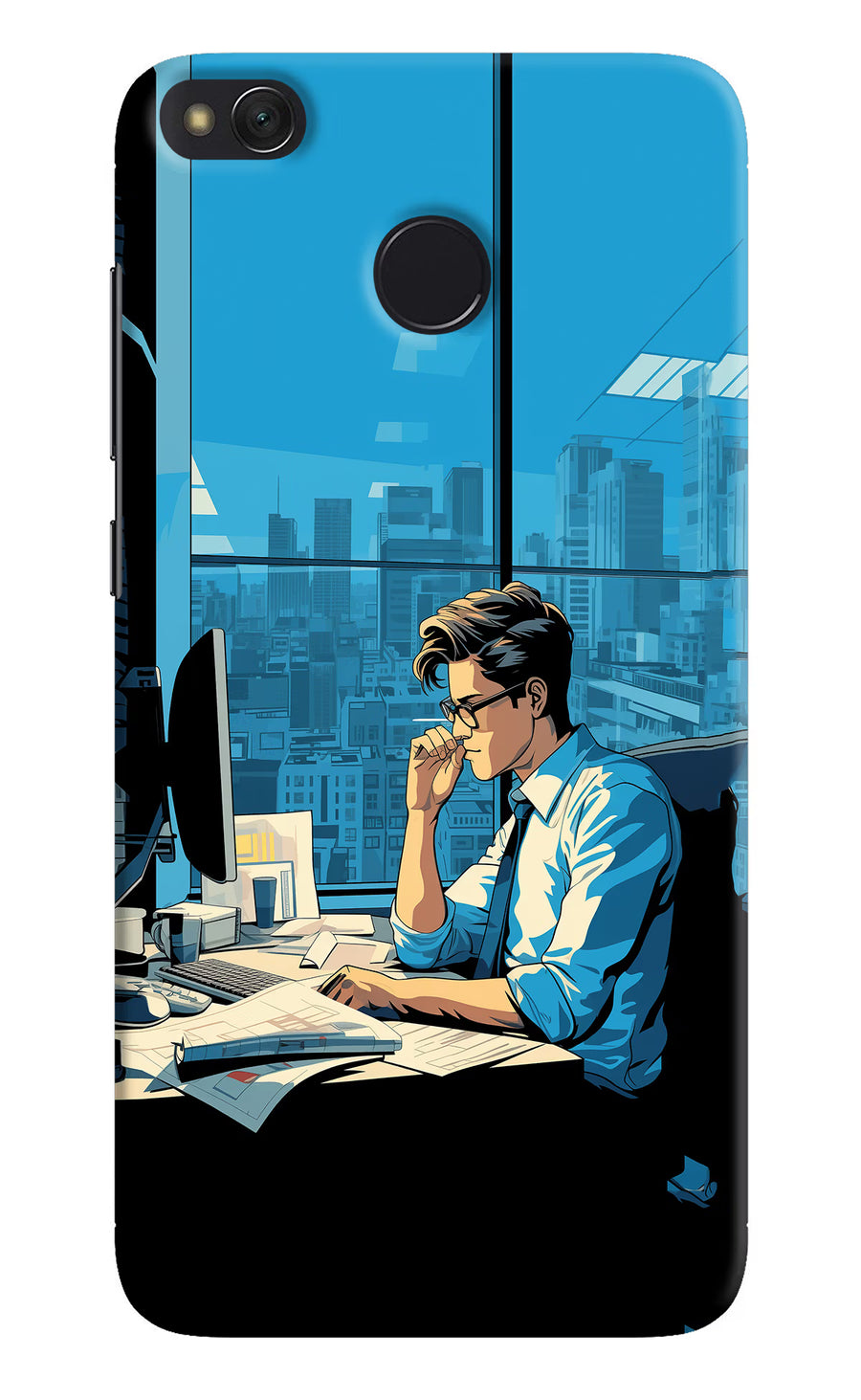 Focused Hustler (AI Generated) Redmi 4 Back Cover, Hard case