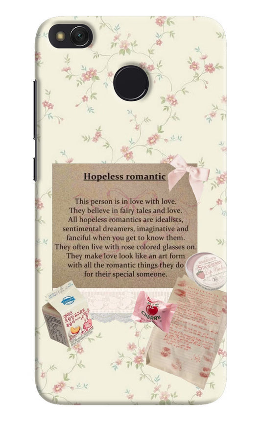 Hopeless Romantic Redmi 4 Hard Case Back Cover by Casekaro