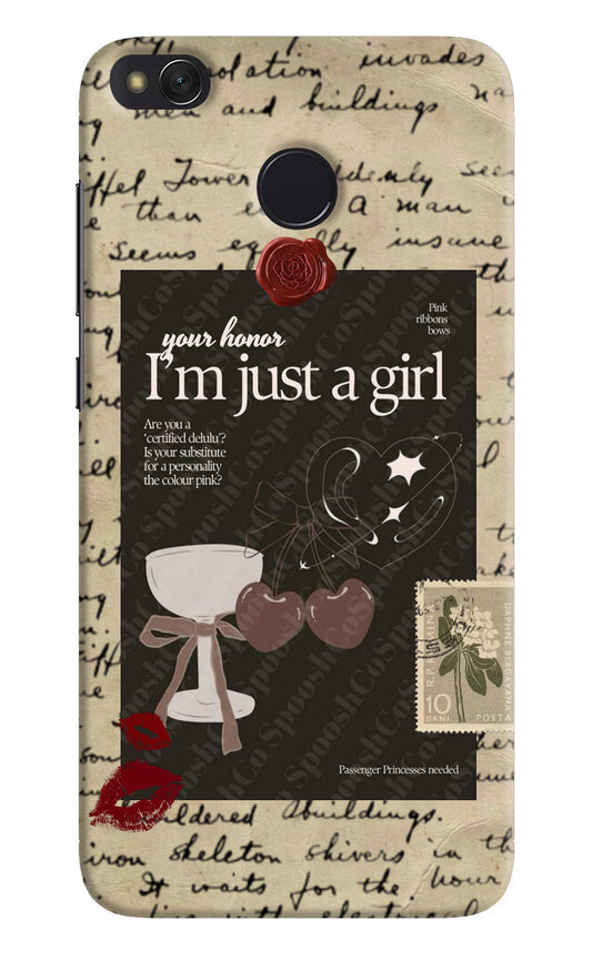 I am just a girl Redmi 4 Hard Case Back Cover by Casekaro