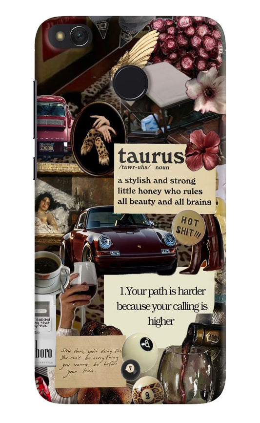 Taurus Zodiac Redmi 4 Hard Case Back Cover by Casekaro