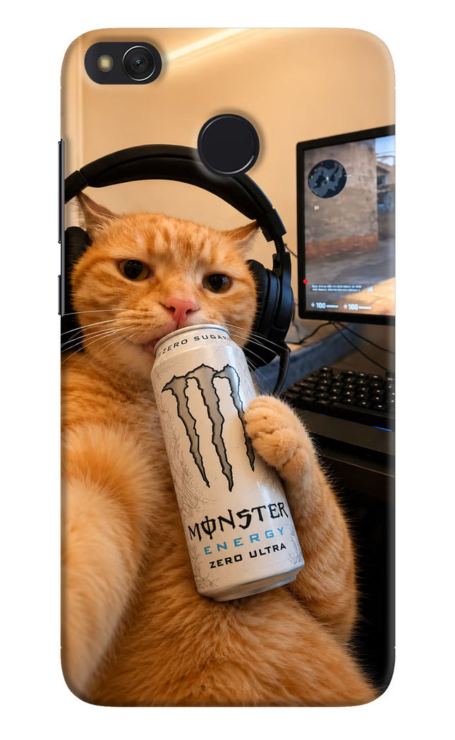 Gamer Cat Energy Redmi 4 Hard Case Back Cover by Casekaro