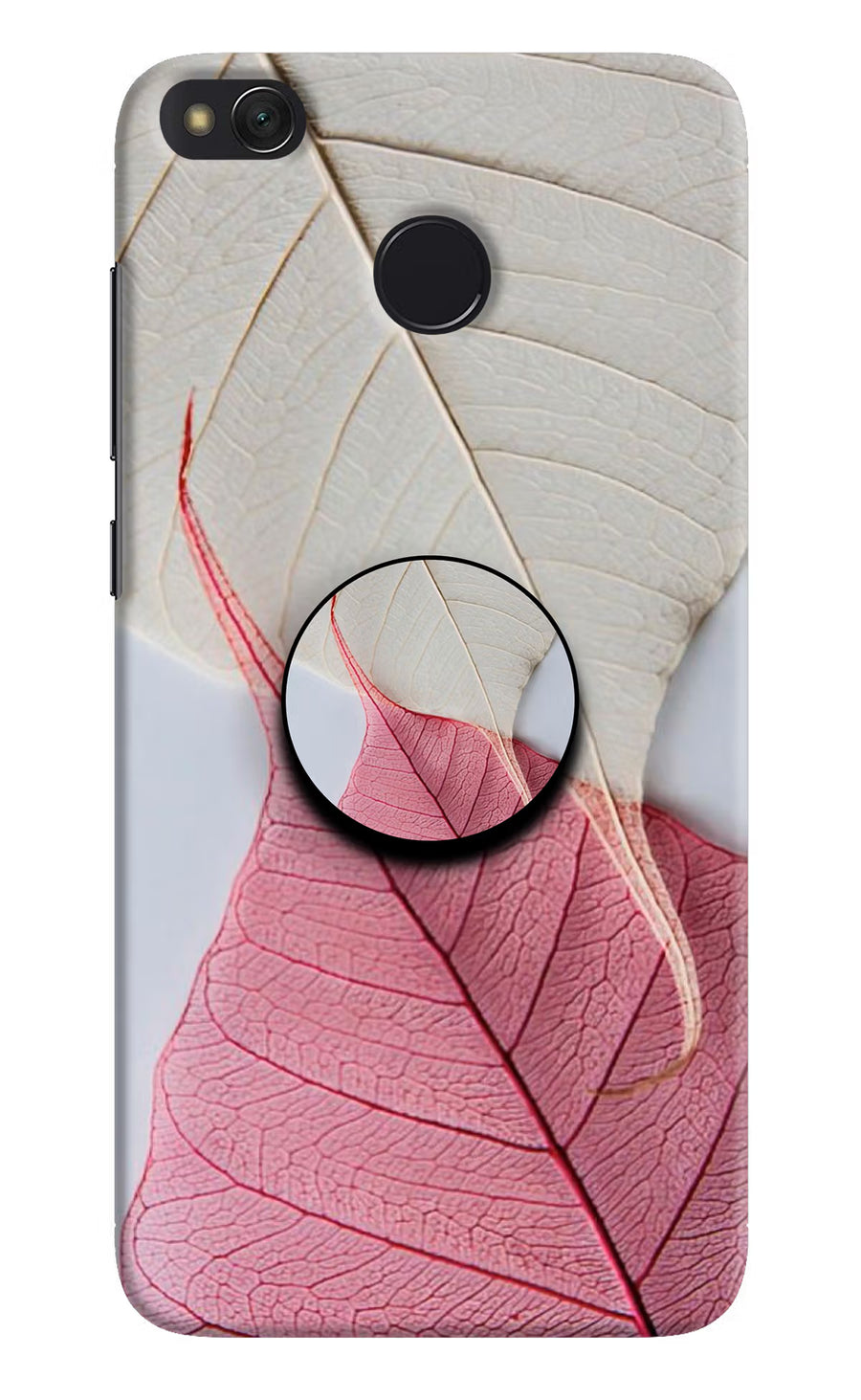 White Pink Leaf Redmi 4 Pop Case, Hard case