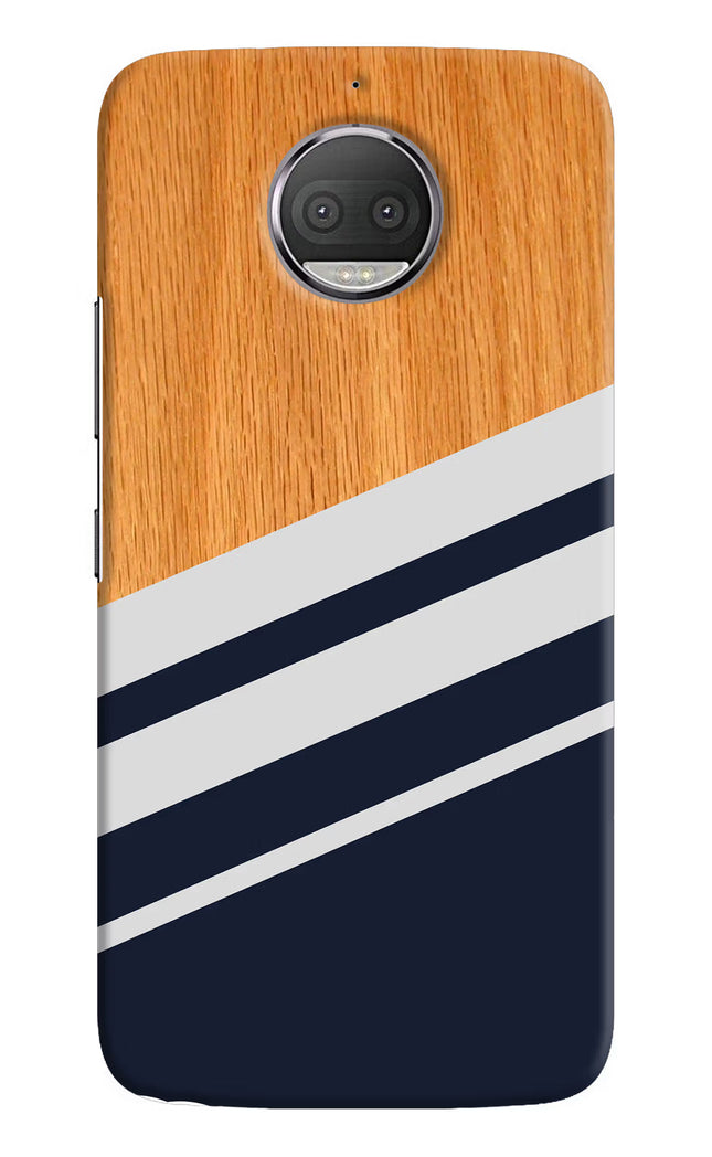 Blue and white wooden Moto G5S plus Hard Case Back Cover by Casekaro