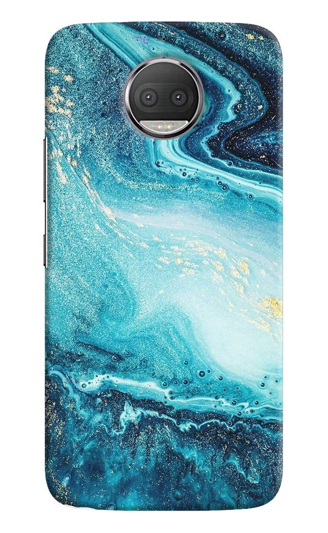 Blue Glitter Marble Moto G5S plus Hard Case Back Cover by Casekaro