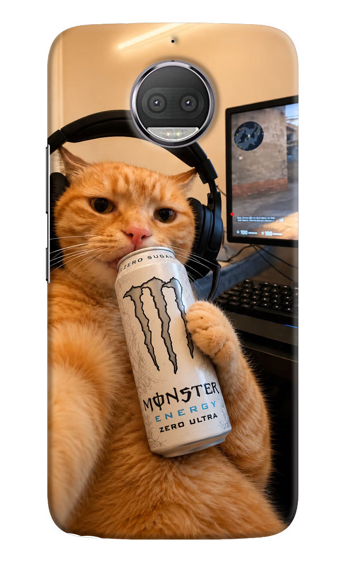 Gamer Cat Energy Moto G5S plus Back Cover