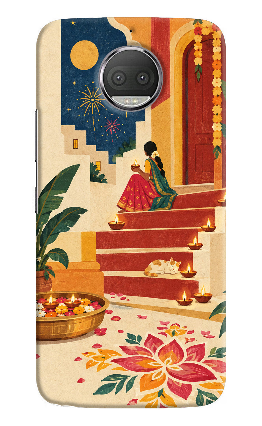 Diwali Rangoli Moto G5S plus Back Cover, Hard case