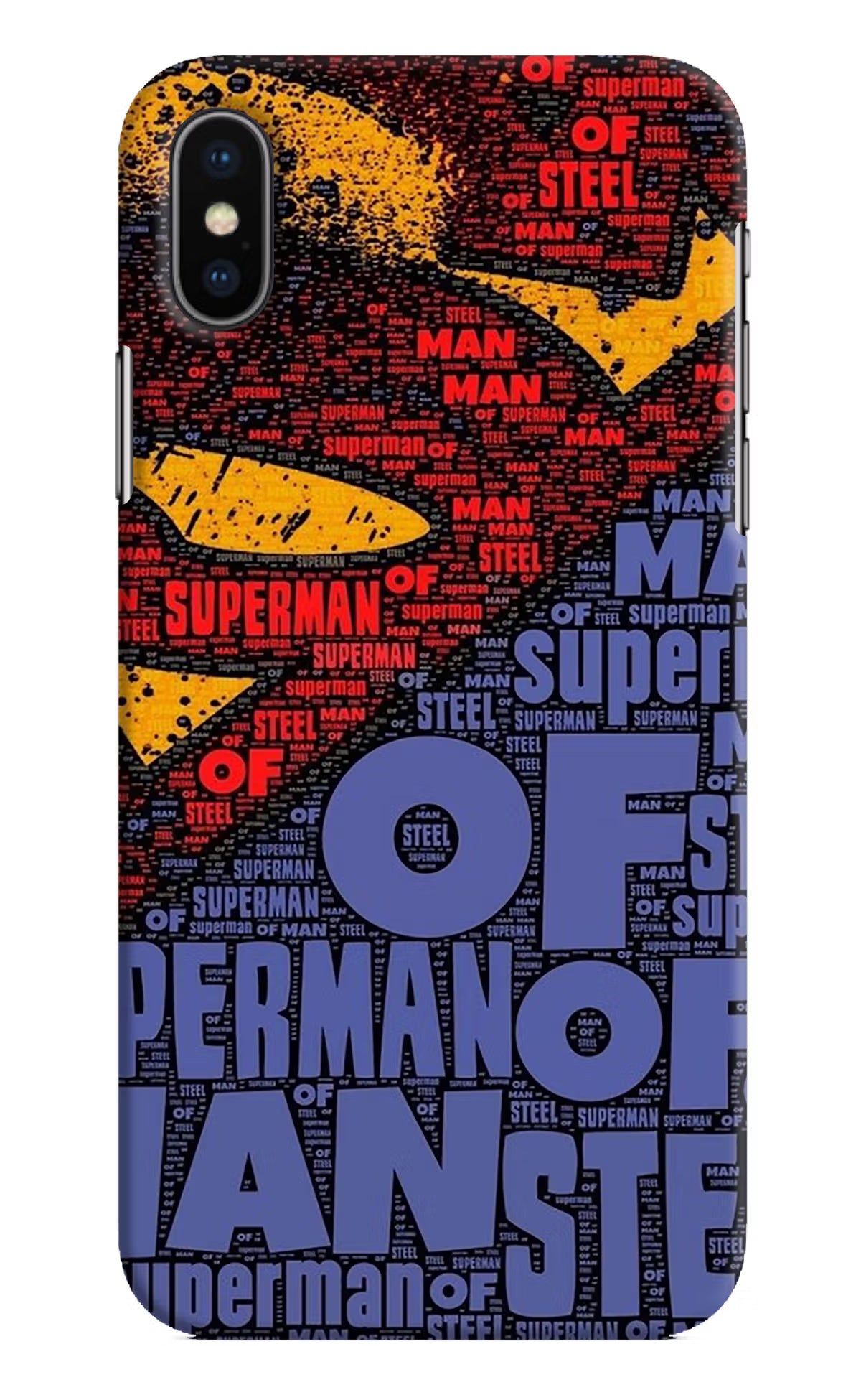 Superman iPhone X Hard Case Back Cover by Casekaro
