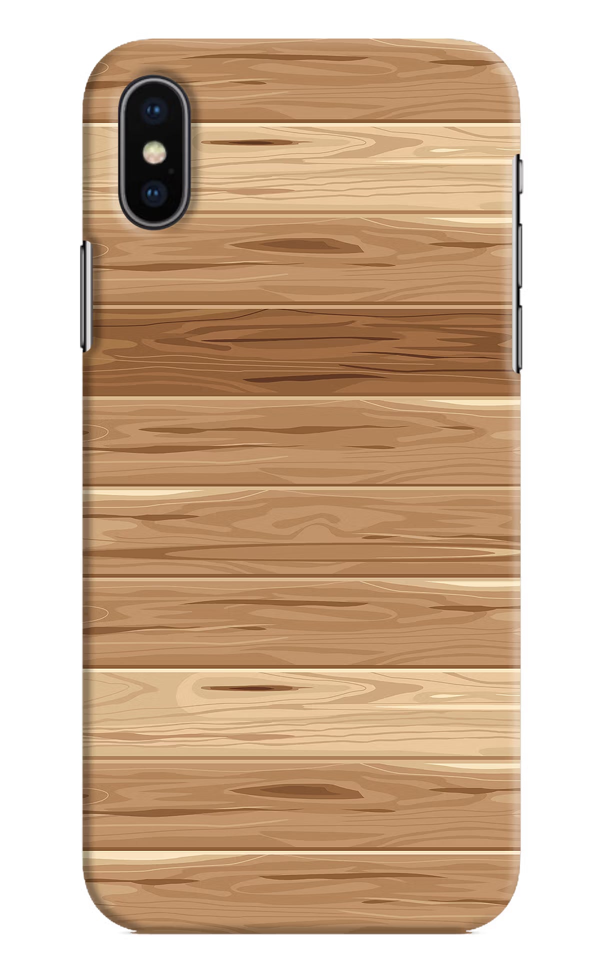 Wooden Vector iPhone X Hard Case Back Cover by Casekaro