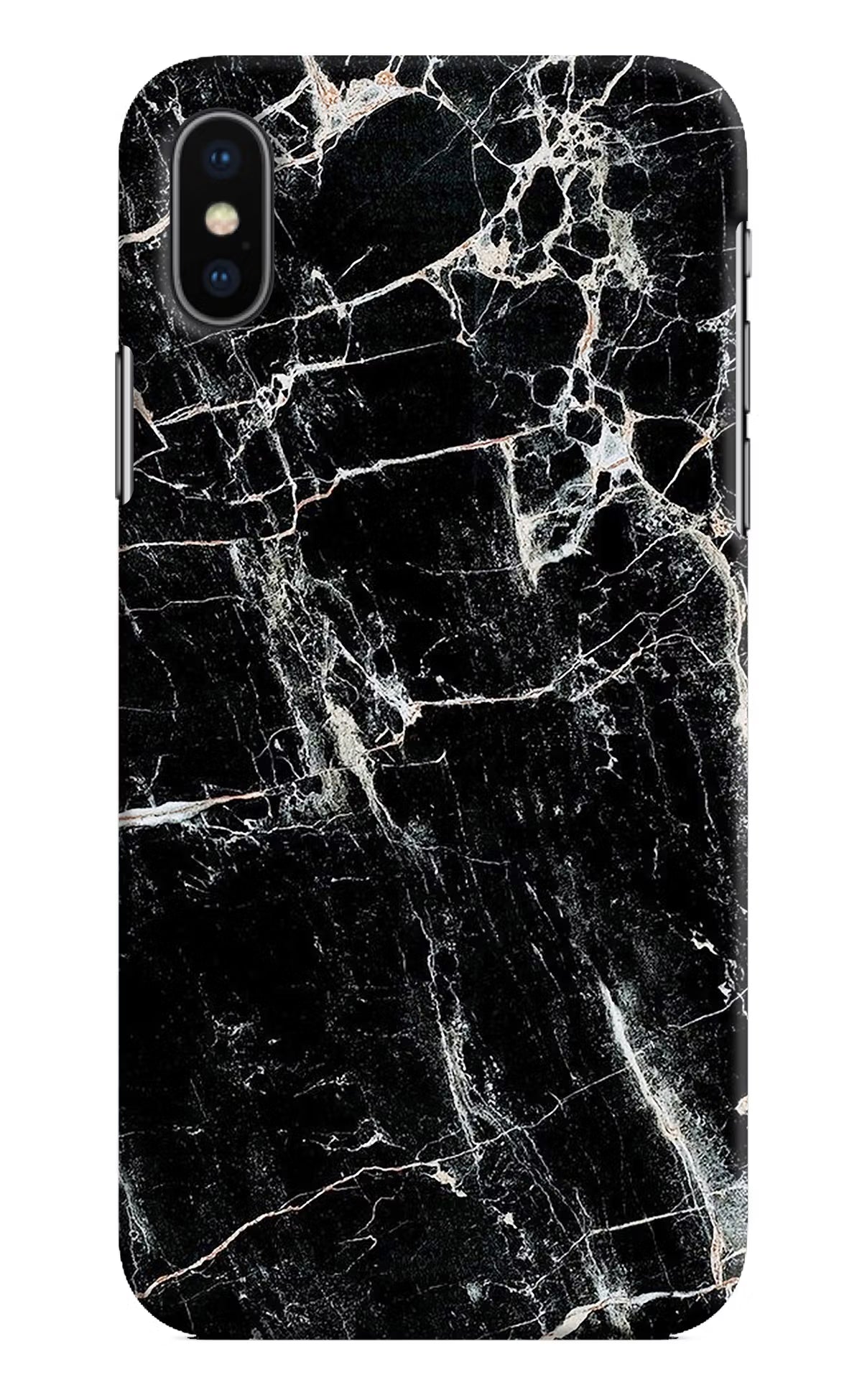 Black Marble Texture iPhone X Hard Case Back Cover by Casekaro