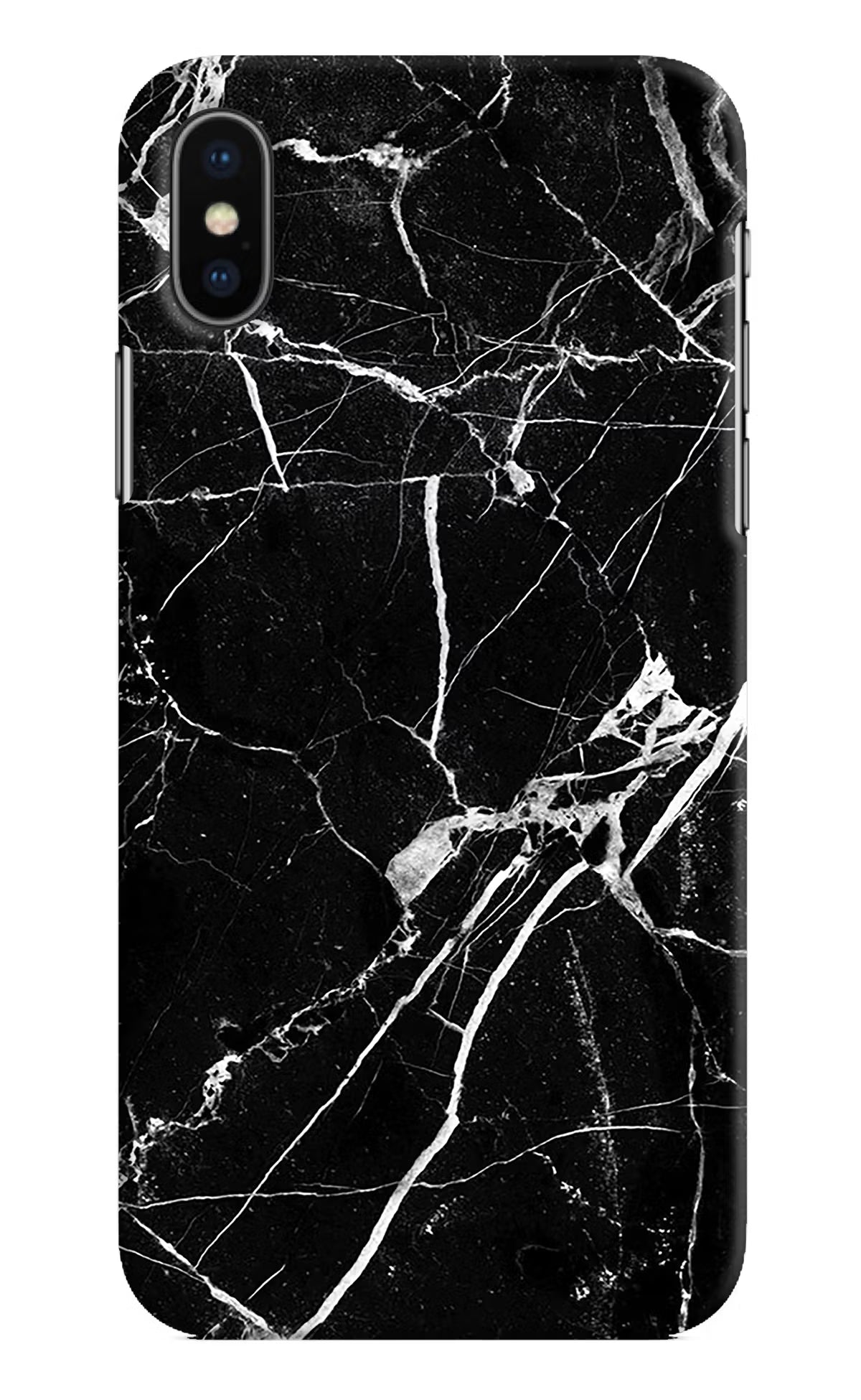 Black Marble Pattern iPhone X Hard Case Back Cover by Casekaro