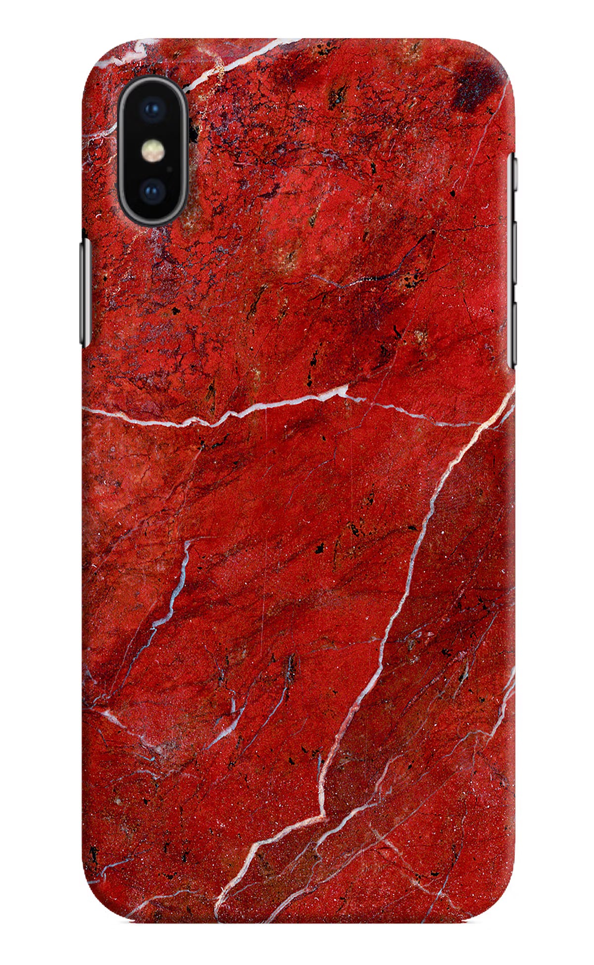 Red Marble Design iPhone X Hard Case Back Cover by Casekaro