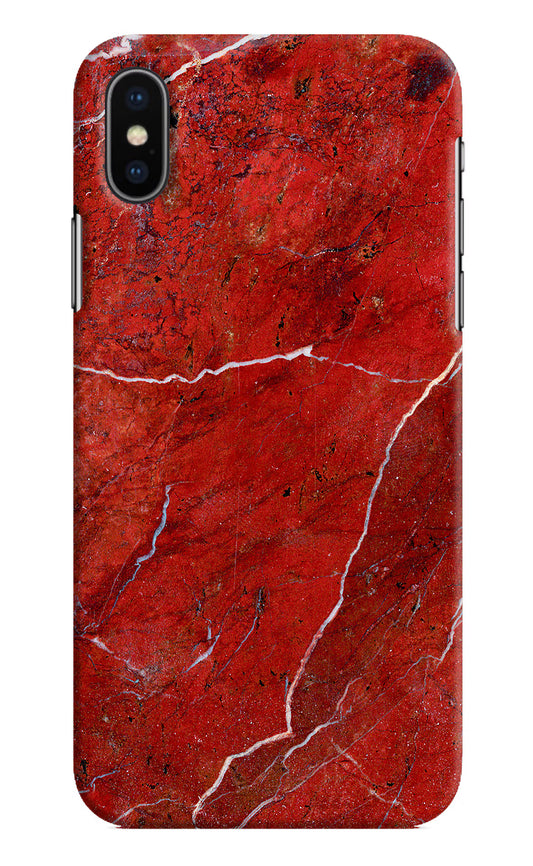 Red Marble Design iPhone X Hard Case Back Cover by Casekaro