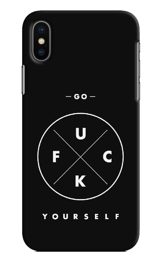 Go Fuck Yourself iPhone X Hard Case Back Cover by Casekaro