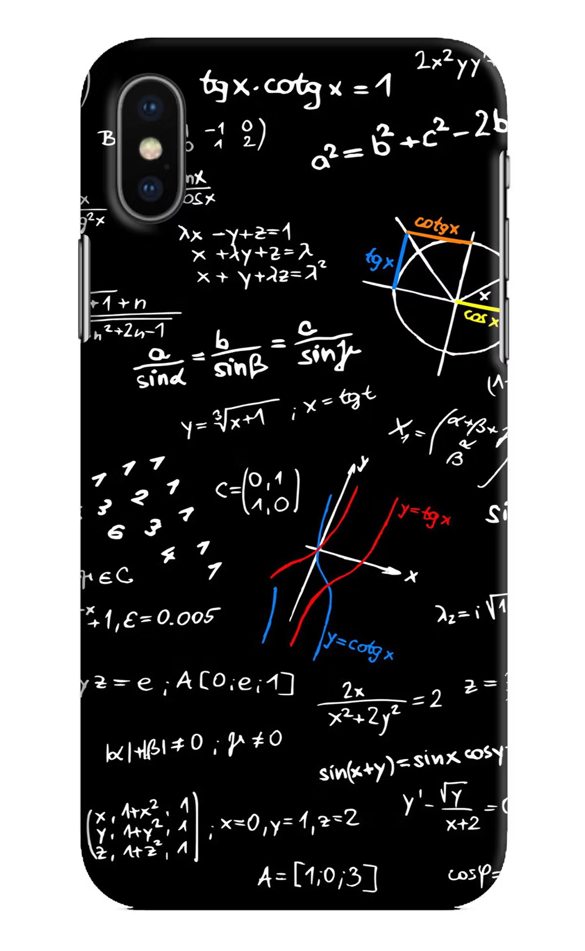 Mathematics Formula iPhone X Hard Case Back Cover by Casekaro