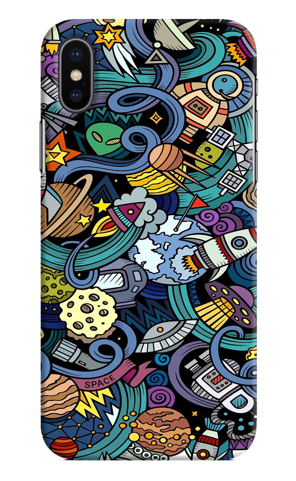 Space Abstract iPhone X Hard Case Back Cover by Casekaro